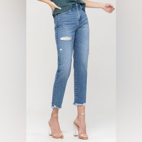 Vervet Emma Rendition Distressed Mom Jean 100% Cotton Size 29 - Picture 2 of 11